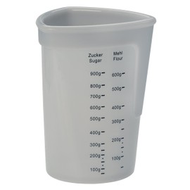 Lurch 70260 Messbecher aus 100% BPA-freiem Platin Silikon 1l, mit Skalen für Flüssigkeiten, Mehl und Zucker, Transparent, 12.5 x 12.5 x 17 cm
