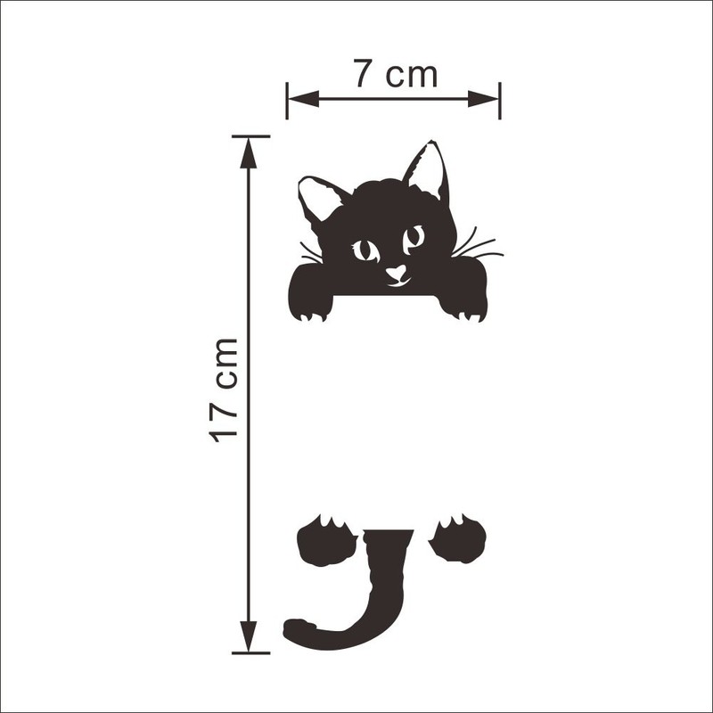 Decaltor Cat Wall Stickers Light Switch Decor Decals Art Mural