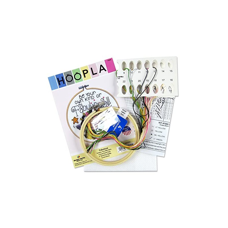 Design Works Crafts Hoop, Fabulous Counted Cross Stitch Kit