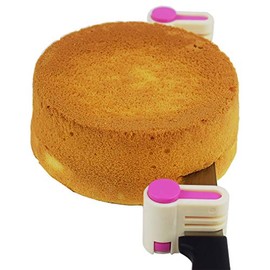 2PCS DIY Cake Slicer, Stratification Auxiliary, Bread Slice, Toast Cut, 5 Layers Leveler Slicer, Kitchen Fixator Tool (2, Rose Red)