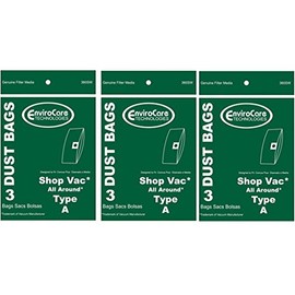 EnviroCare Replacement Vacuum Cleaner Dust Bags Made to fit Shop Vac All Around Type A 9 Pack