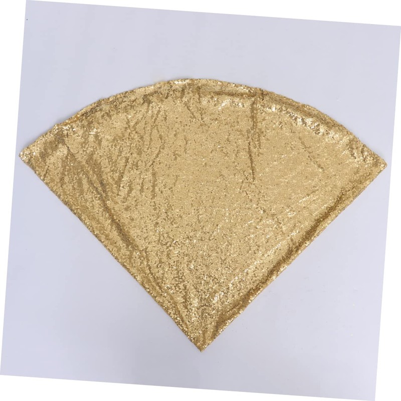 CIYODO Golden Sequin Table Cover Round Shiny Tablecloth for Weddings