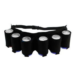 Generic Beer Belt,Beer Soda Belt Holster Adjustable 6 Pack Beer Belt Bottle Holders Beer Bottle Belt Holder for Men Women, Perfect for Barbeque,Camping, Outdoor Sports Hiking and Gift-Giving (Black)