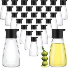 Tanlade 30 Pcs Soy Sauce Dispenser Leakproof Cruet Dispenser Set Small Sauce Bottles Glass Soy Sauce Container Oil Dispensing Bottles Seasoning Vinegar Cruet with Lid for Kitchen Cooking, Black