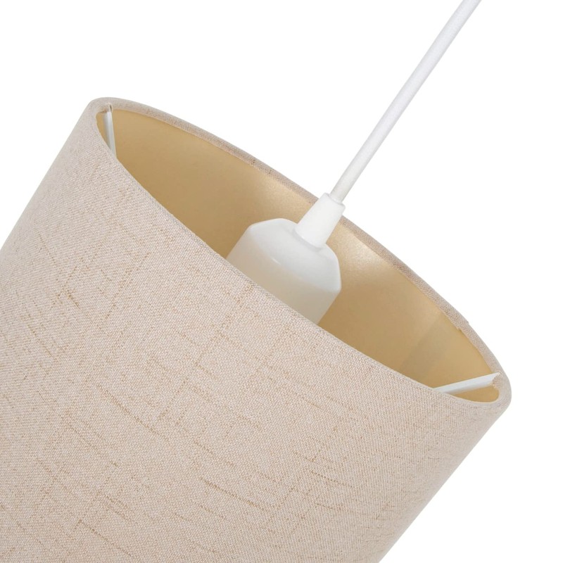 Modern and Elegant Taupe Textured Linen Fabric Small 8" Drum