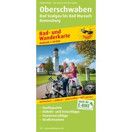 Oberschwaben, Bad Saulgau bis Bad Wurzach, Ravensburg: Rad- und Wanderkarte mit Ausflugszielen, Einkehr- & Freizeittipps sowie Straßennamen, ... 1:50000 (Rad- und Wanderkarte: RuWK)