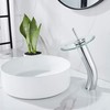 RODDEX Waterfall Bathroom Faucet Glass Single Handle Solid Brass Basin