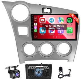 (Upgrade Cooling) Fecimodiv Stereo for Toyota Matrix 2009 2010 2011 2012 2013 2014 with Wireless CarPlay Android Auto, 9" Touch Screen for Matrix Android Radio with WiFi GPS Bluetooth 64G ROM