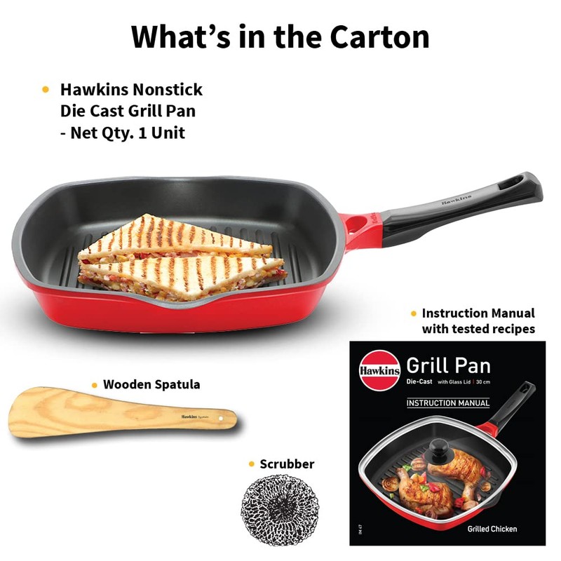 HAWKINS 30 cm Grill Pan, Non Stick Die Cast Grilling