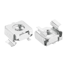 QUARKZMAN M4 x 0.7 mm Cage Nut 5 Pieces Lockable Cage Nuts Carbon Steel Galvanised Coated Metric Nut for Server Rack Cabinet Silver