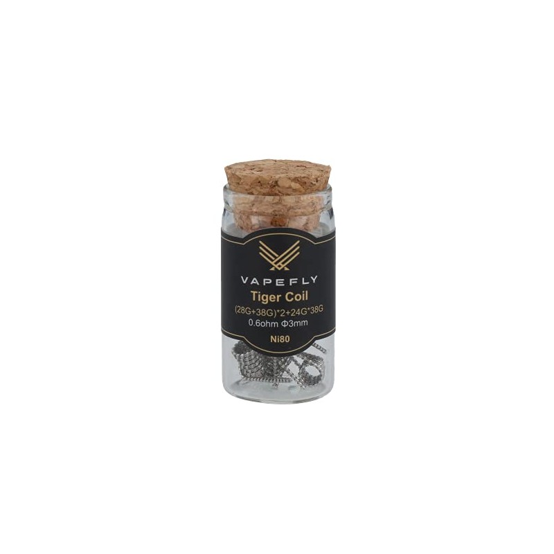 Vapefly Ni80 Tiger Prebuilt Coil (28GA+38GA)*2+24GA*38GA 0.6 Ohm - Pack