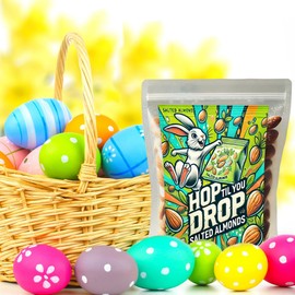 Hop Til You Drop Salted Roasted Almonds - Gourmet 8 oz Snack Pack, Perfect for Easter Gifting, Protein-Packed Crunch, Fresh & Flavorful Roasted Almond Treats