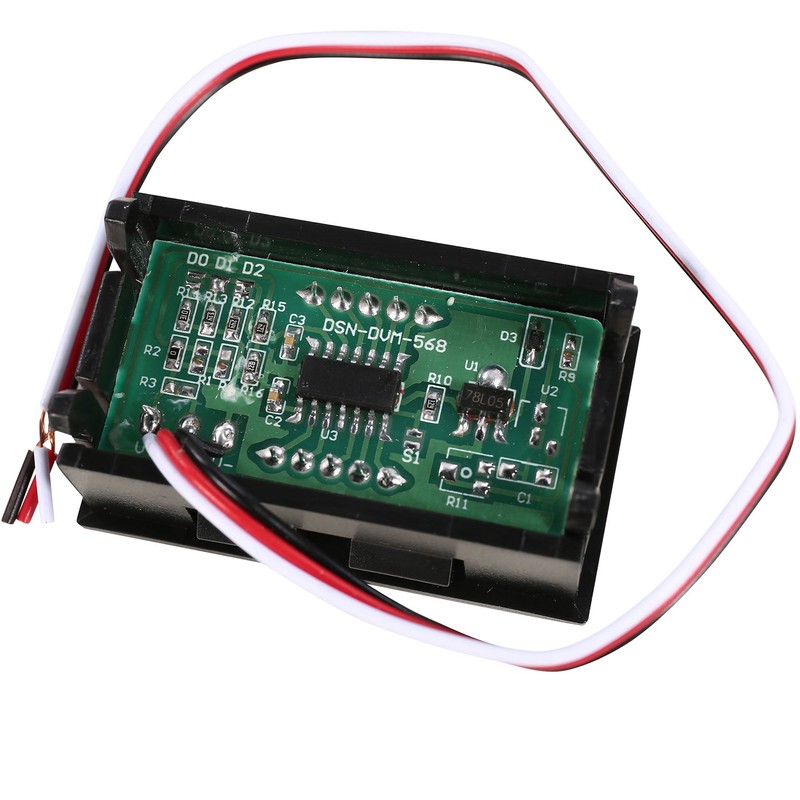 HWMATE 3-Wire Digital Voltmeter DC 0.00-30.0V with Red LED Display