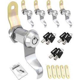 RV Locks for Storage Door 1 1/8 INCH, Camper Storage Locks for Travel Trailer Compartment Cabinet Drawer with Keys 1 1/8", Pack of 5 Locks with 6 Keyed Alike with Manual
