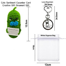 dancepandas Pocket Hug Positive Potato, Emotional Support Pickle Positive Gifts Mini Plush Figures Funny Positive Cucumber for Colleagues Girlfriend Boyfriend