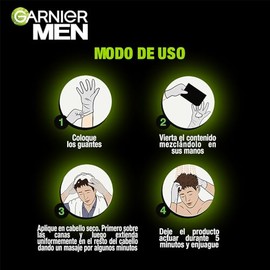 Garnier Men Tinte para cabello en Shampoo, Tono: 30 Castaño Oscuro, 1 sobre. Coloración para hombre, 100% cobertura de canas