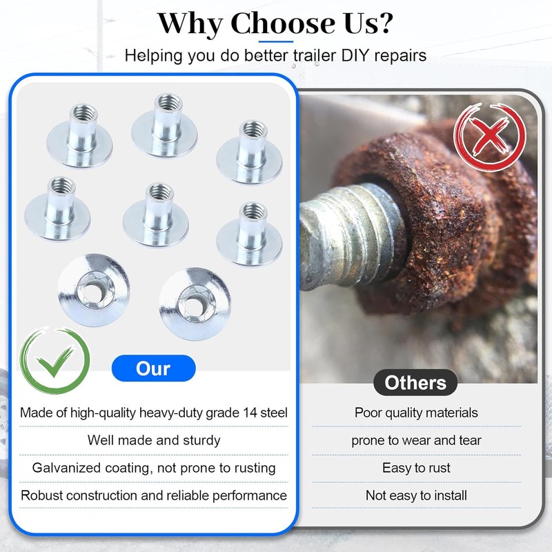 Domed Head Nut Torx Barrel 5/16" Thread Cargo Trailer Door