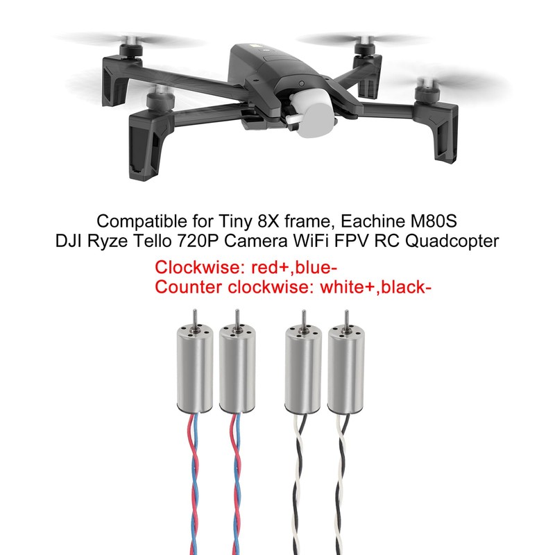 XIITIA 4pcs 8520/8.5x20mm Motor 15000KV Brushed Motors 4CW 4CCW Coreless
