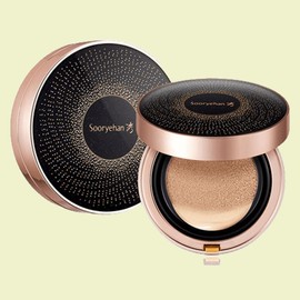 Anjumain Sooryehan Black Ginseng Cushion Foundation 15g + Refill 15g + Puff 2p, No. 23, 1 set / 수려한 블랙 진생 쿠션 파운데이션 15g + 리필 15g + 퍼프 2p, 23호, 1세트