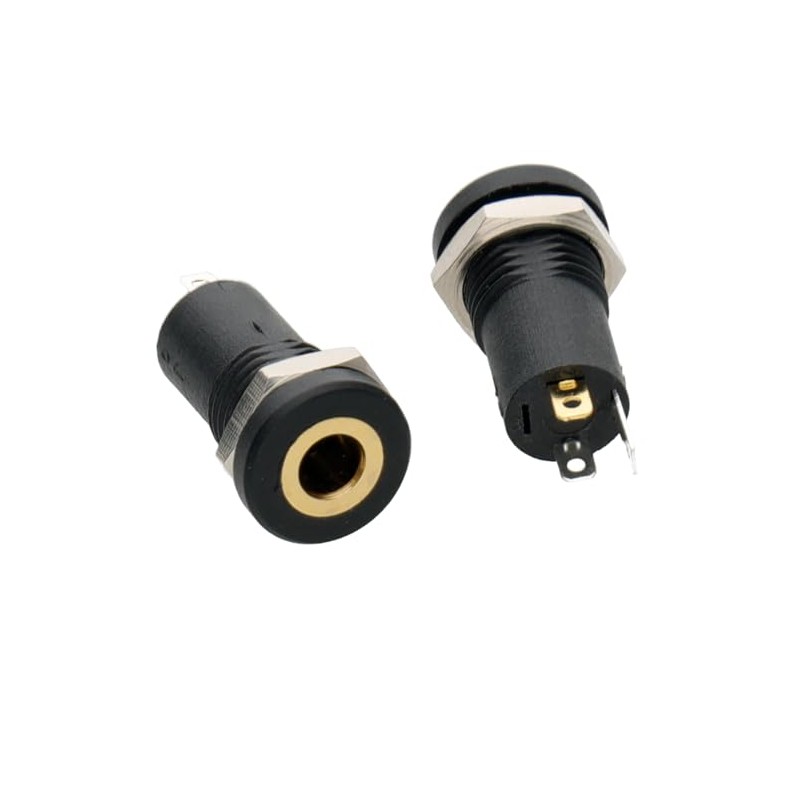 kenable 3.5mm Aux Stereo Gold Socket Input Panel Mount Audio