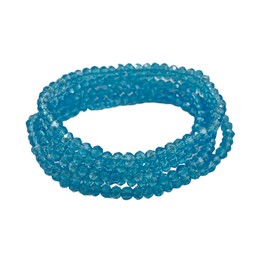 Yidaz 5 Pcs Glass Beaded Bracelets for Women Stackable Layering Stretch Bracelets Boho Bracelet Set(Blue)
