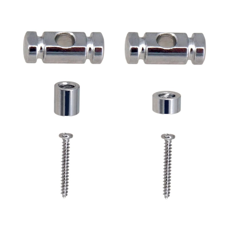 4 Pieces Guitar Roller String Retainer, Black and Silver Metal