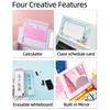 NBX NewmeBox Multifunctional Pencil Case with Quicksand, Calculator, Mirror, Clear