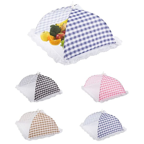 BUZIFU 4 Pack Food Covers 12 Inch Pop-Up Mesh Food Covers Tent Reusable and Collapsible Umbrella Cover Screens Net Outdoor Picnic Food Covers Food Fly Net Mesh Keep Out Flies, Bugs, Mosquitoes