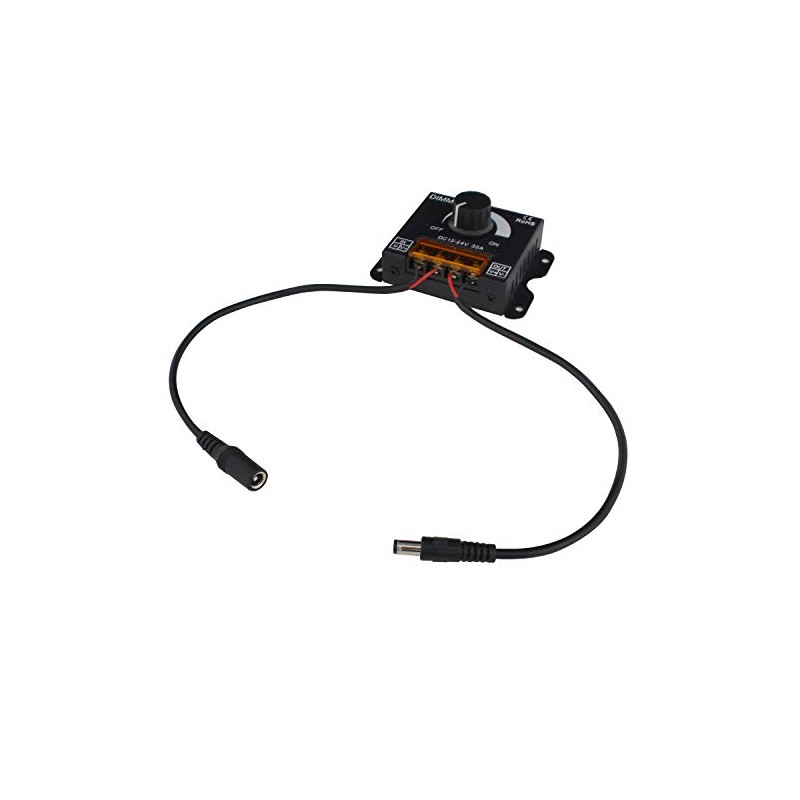 12-24V 30Ax1ch Manual Dimmer (Black/Metal) 5.5-2.1mm / Male to Female
