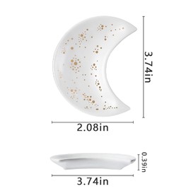 Trinket Dish,Moon Gifts for Women Ring Trinket Dish,Ring Holder,Trinket Dish Gift for Mum,Jewellery Dish,Jewellery Tray,Mother's Day Birthday Valentines Christmas Gifts for Women Friend Teacher(Whtie)