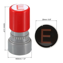 PATIKIL Letter Stamps Self Inking, 2 Pack Character E Alphabet Teacher Stamp Initial Stamp Mini Ink Stamp for Class Notebook Scrapbooking DIY Craft, Red Ink