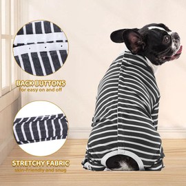 Dog Surgery Recovery Suit Protecting Wounds and Preventing Infection,Medical Suit for Female/Male,Dog Onesie Pyjamas for Medium and Small,Medical Pet Shirts (grey, M)