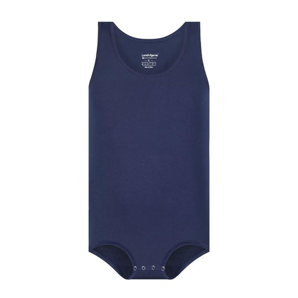 Landofgenie Men's Cotton Sleeveless Romper with Snap Crotch Solid Colours