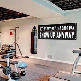 Motivational Banner Flag 71x24 Inch Not Every Day is A Good Day Banner Flags with 4 Grommets Fitness Motivational Banner for Home Garage Gym Wall Banner Decoration