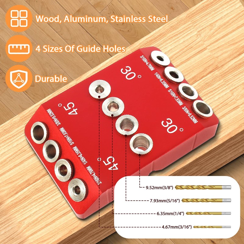 Angled Drilling Jig 30 45 90 Degree Aluminum Alloy Drill