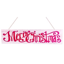 Arcadia Silk Plantation 4.25" Wx18.5 L Merry Christmas Sign Red Beige (Pack of 12)