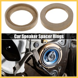 REPAIROCK 4 Pcs Universal 3.5 Inch Speaker Subwoofer Mounting Spacer Rings Solid Wood Beige Auto Replacement Parts