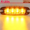 ETUKER 2 x 4LEDs Front Flasher Orange 12/24 V Strobe