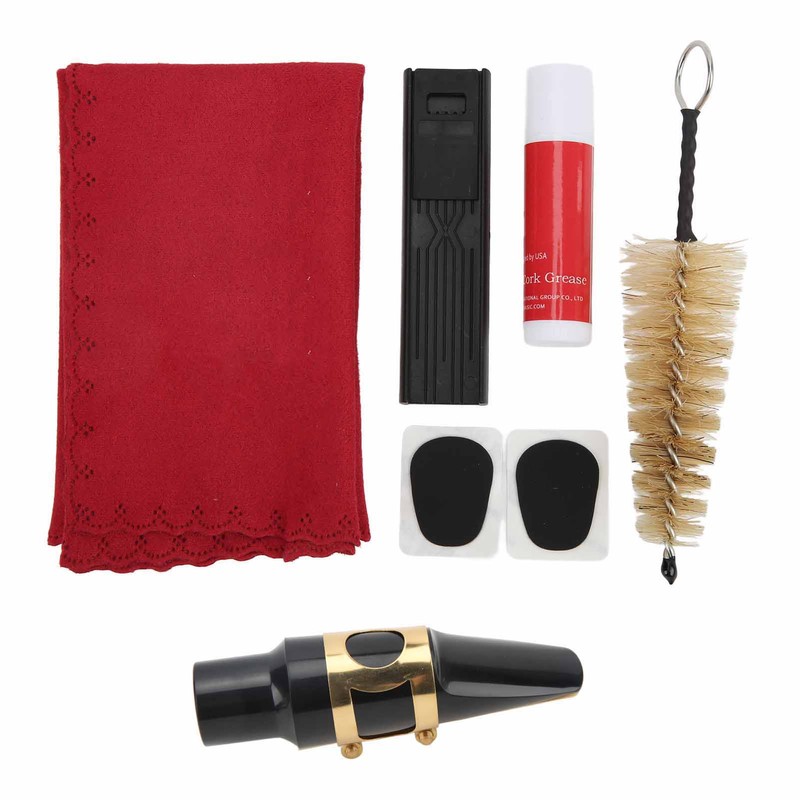 Tenor Saxophone Mouthpiece Kit Mouthpiece with Plastic Cap Cleaning Brush