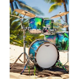 Drum Diamond Painting, Musical Instrument 5D Sparkling Diamond Painting Kit for Adults Beginners Home Wall Decor DIY Gift Drill Round Art Gems 12x16inch