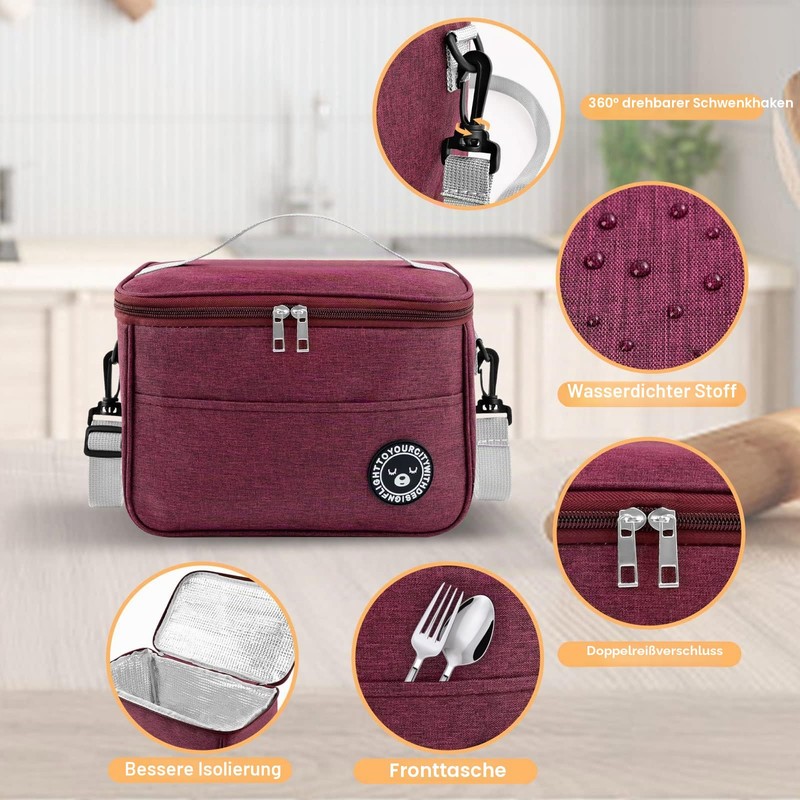 TUFA Cool Bag 6.4 L, Small, Insulated Thickened Lunch Bag,