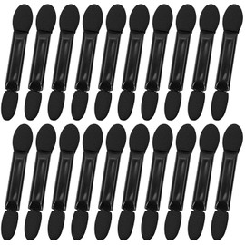 ONLYKXY Black Eyeshadow Makeup Brush Soft Dual Sides Multipurpose Lips Sponge Applicator Stick Tip Professional Mini Portable Travel Oval Cosmetic Tool with Container for Girls Women (2in, Count, 20)