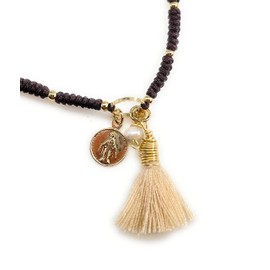 SIFRIMANIA Catholic Gifts for Women Delicate Macrame Adjustable Tassel Miraculous Medal Bracelet