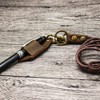 Boshiho Crazy Horse Cowhide Leather Lanyard Pen Holder