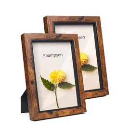 Shampsen 13 x 18 cm Brown Picture Frame with High Definition Glass for Wall Mounting and Table Display