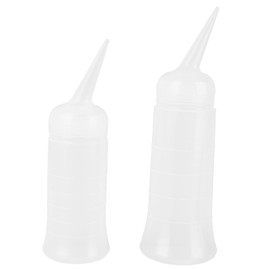 minkissy 2pcs Hair Dye Bottle Empty Squeeze Bottle Hair Dye Bottle with Tip Clear Squeeze Bottle Travel Squeeze Bottle Hair Oil Bottle Applicator Tool Dry Cleaning Bottle Oblique Head Scalp