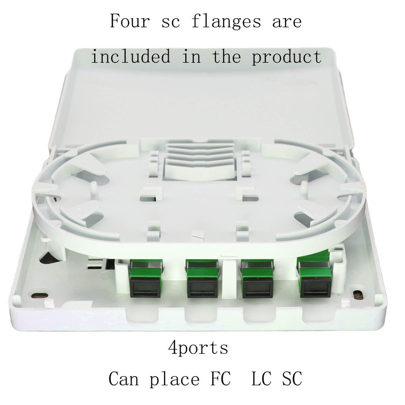 GINTOOYUN Fiber Optical Terminal Junction Box，4-Port Fiber Panel Box Desktop