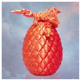 LUMIN TUTU 3D Printed Dragon Egg, Moving Dragon Egg with Dragon, Mysterious Dragon Toy, Gift Idea for Children, Birthdays, Easter and Surprise Gifts (Purple)