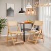 Furlide Rattan Folding Chairs, Modern Mid Century Dining Chairs Set