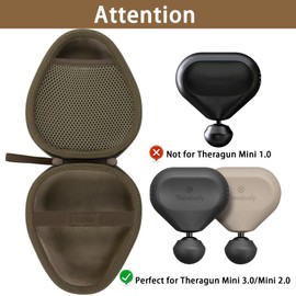Aenllosi for Theragun Mini 3.0/Mini 2.0 Handheld Electric Massage Gun Hard Case,Replace Head & USB Charging Cable Organizer (Case Only,Oat)